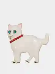Брошь женская "Кошка", со стразами