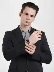 Серебряный мужские кварцевые часы