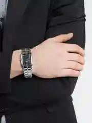 Серебряный мужские кварцевые часы
