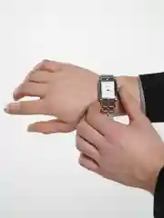 Серебряный мужские кварцевые часы