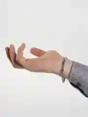 Серебряный цепочка на руку для мужчин и женщин, браслет в стиле хип-хоп