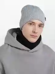 Серый шапка вязанная FS