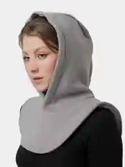 Серебряный капор с начёсом, капюшон с воротником