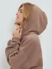 Женское бежевое худи JOE LO без шнурка