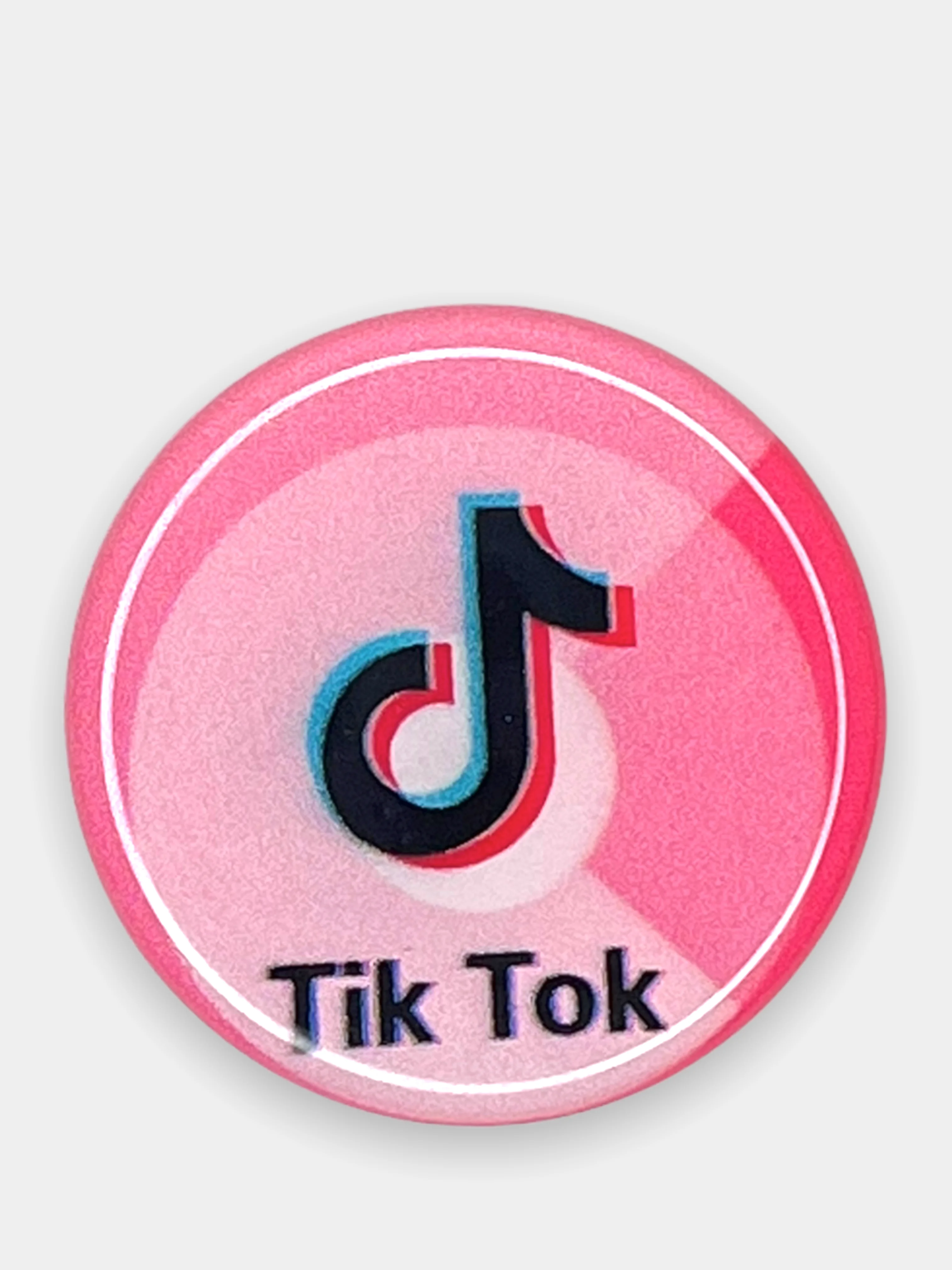 Тёмно-розовый попсокет TikTok для смартфона (Tik tok, тик ток, тикток)