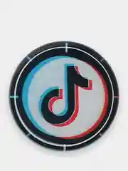 Серый металлик попсокет TikTok для смартфона (Tik tok, тик ток, тикток)