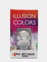 Голубой цветные контактные линзы Illusion colors Glow, 2 шт, 3 месяца, 8,6