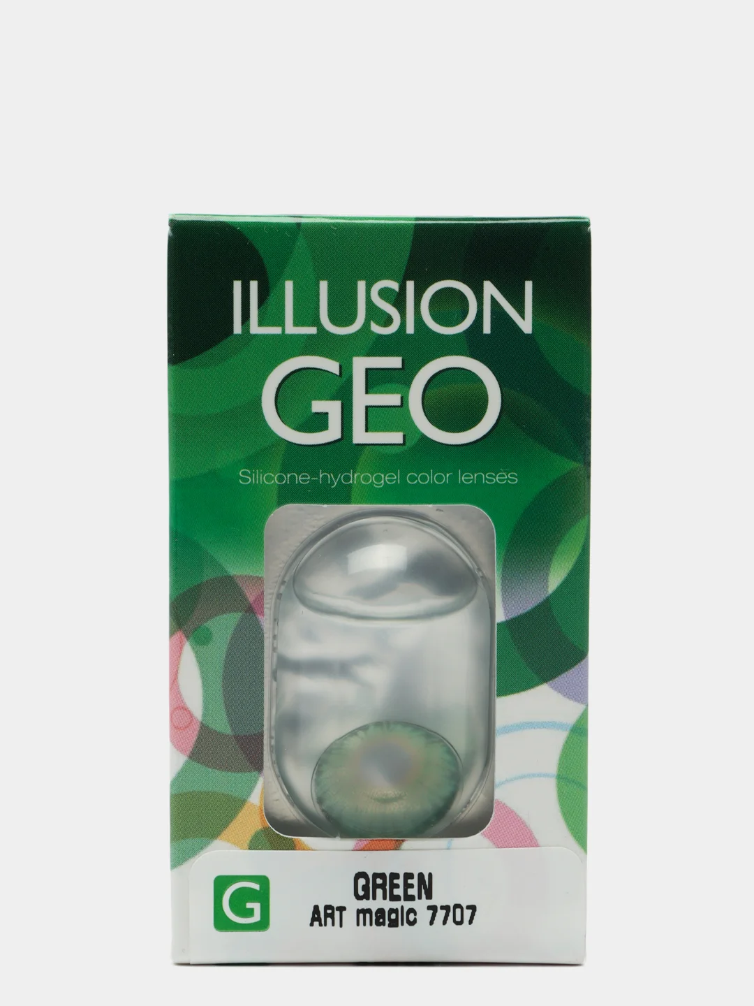 Зеленый цветные контактные линзы ILLUSION GEO MAGIC, 2 шт, 1 месяц, 8,6