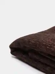 Штора для комнаты "Лен" коричневый
