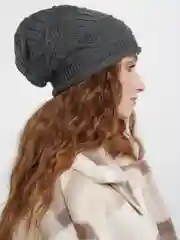 Серый шапка женская зимняя, тёплая шапка