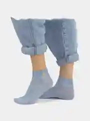 Голубой носки женские POOPSOCKS, средней длины, с вышивкой