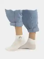 Белый носки женские POOPSOCKS, средней длины, с вышивкой