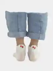 Серый носки женские короткие POOPSOCKS, с вышивкой фруктов