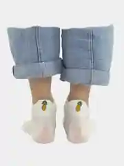 Носки женские короткие POOPSOCKS, с вышивкой фруктов