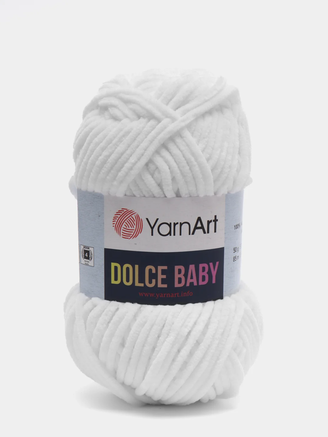 Белый плюшевая пряжа YarnArt Dolce Baby (ЯрнАрт Дольче Бэби)