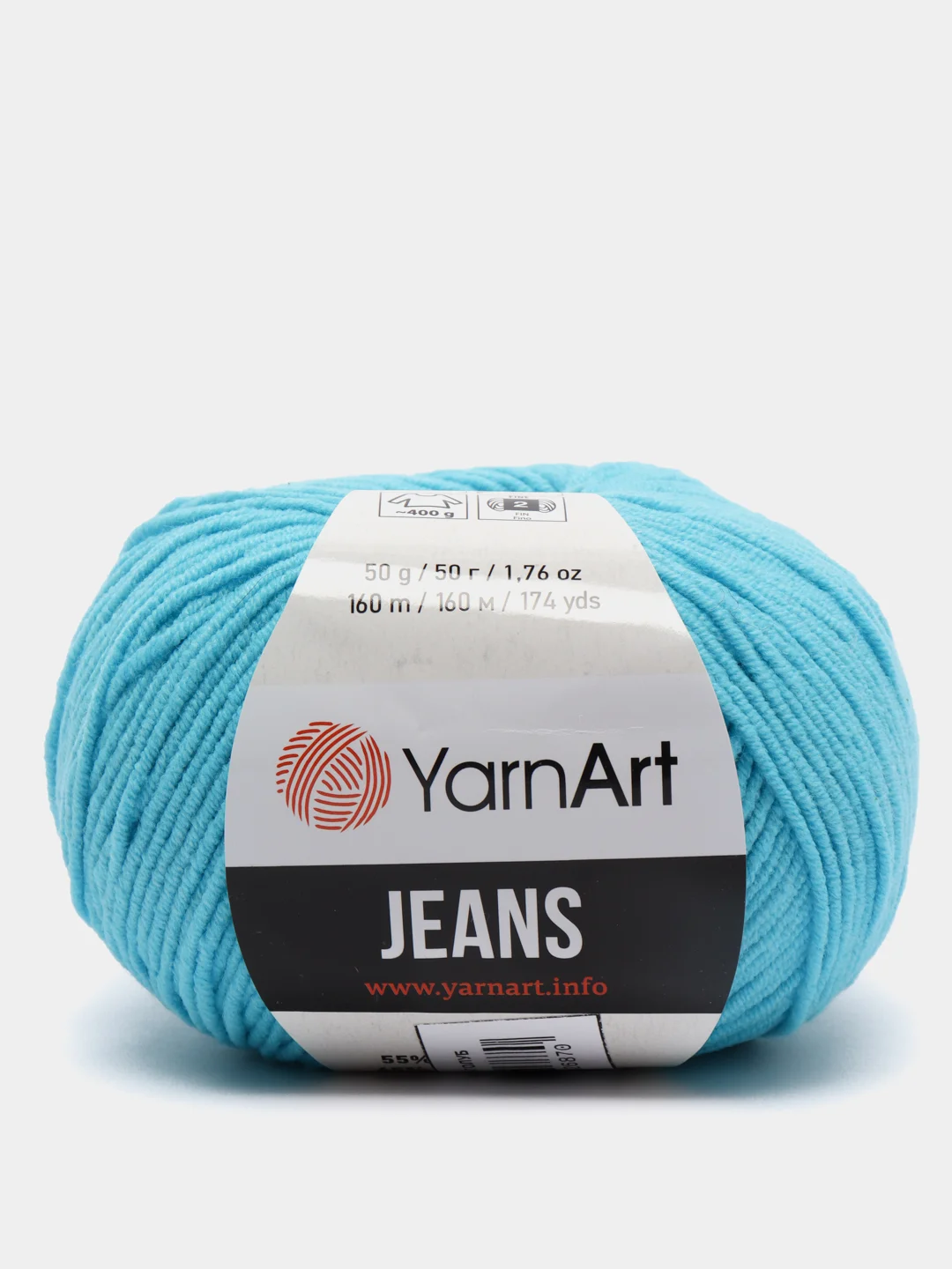Голубой пряжа YarnArt Jeans (ЯрнАрт Джинс)
