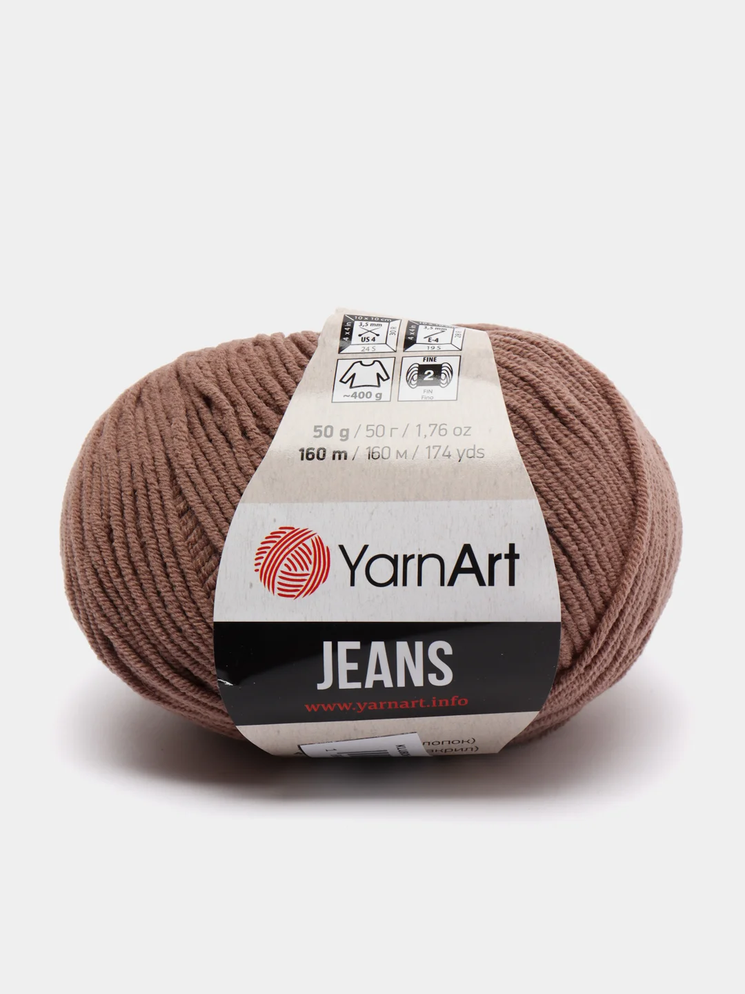 Светло-коричневый пряжа YarnArt Jeans (ЯрнАрт Джинс)