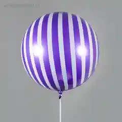 Шар полимерный "Сфера", полоска, блестящий, фиолетовый, 18"