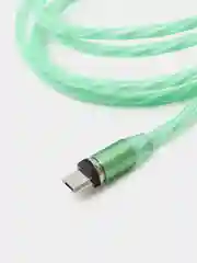 Синий usb Кабель магнитный светящийся 2 метровый+магнитный коннектор-разъем (micro, type c, ios)