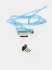 USB Кабель магнитный светящийся 2 метровый+магнитный коннектор-разъем (micro, type c, ios)