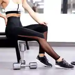 Спортивные лосины, легинсы эластичные женские на высокой талии  с вырезом