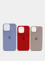 Алый чехол Silicone Case для iPhone 13 / 14, Pro, Pro Max с закрытым низом