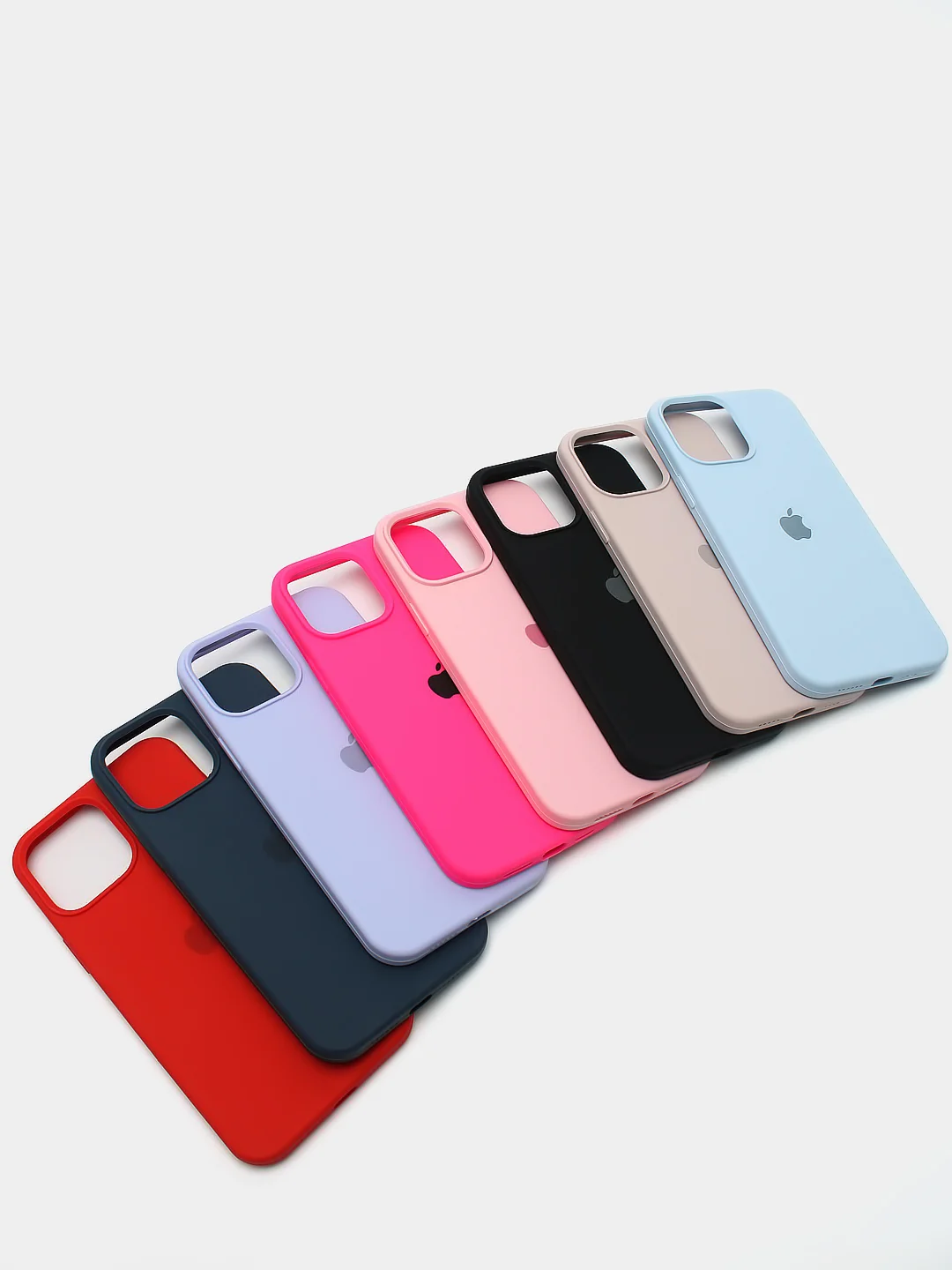 Алый чехол Silicone Case для iPhone 13 / 14, Pro, Pro Max с закрытым низом