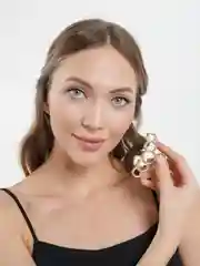Золотой краб для волос металлический