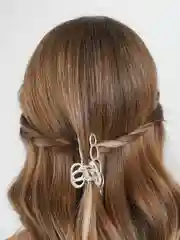 Серебряный краб для волос металлический