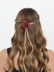 Багровый краб для волос каучуковый матовый