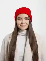 Красный шапка вязаная демисезонная, 6 цветов