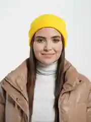 Желтый шапка вязаная демисезонная, 6 цветов