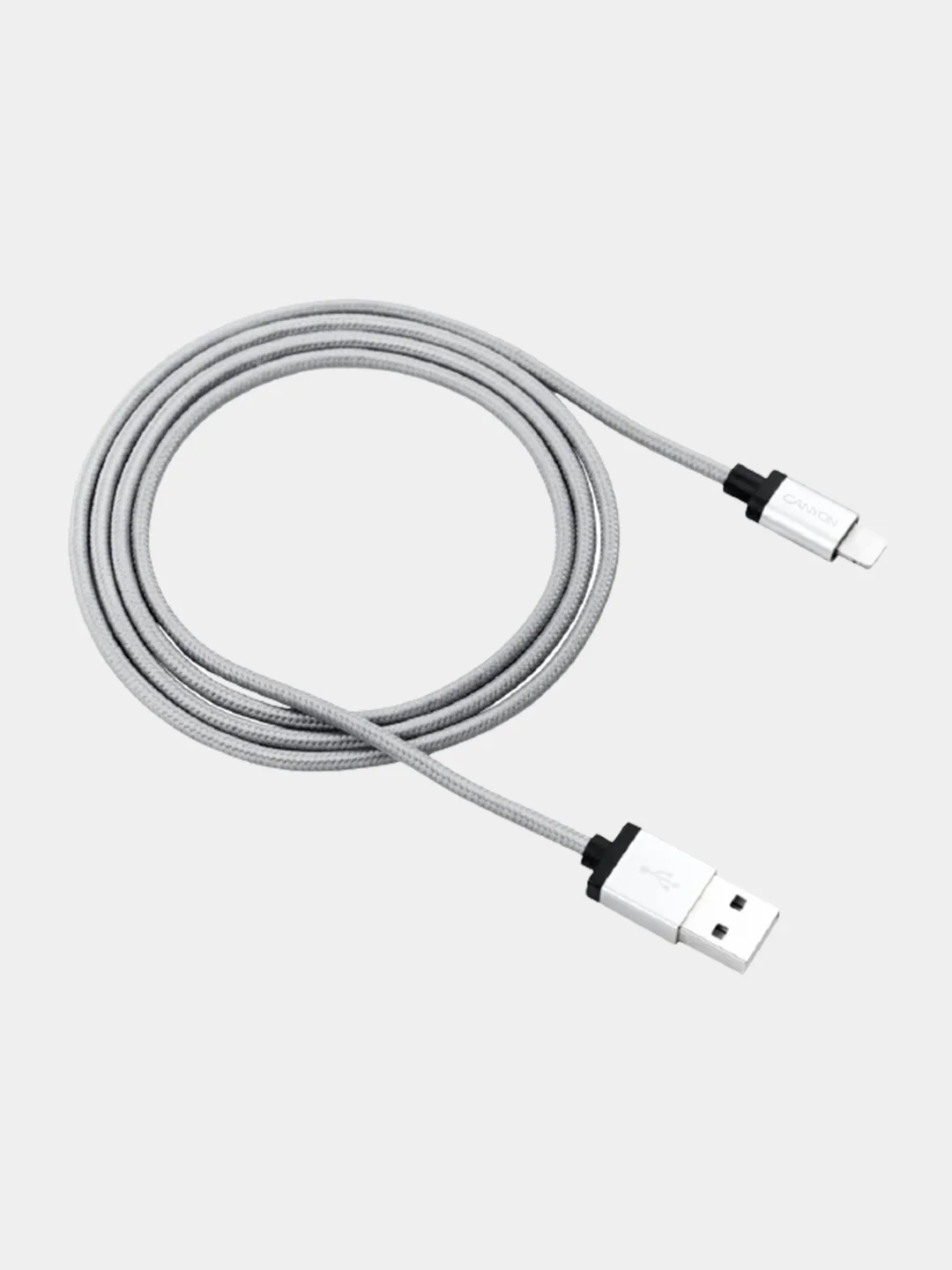 Серебряный кабель USB Apple LS30 в нейлоновой оплётке