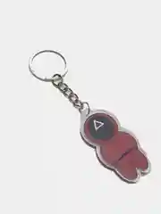 Красный брелок Игра в кальмара/Фигурки Игра в кальмара/Брелок на рюкзак/Круг Квадрат Треугольник