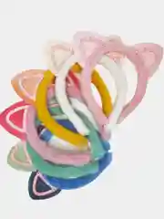 Бирюзовый ободок меховой с ушками новогодний