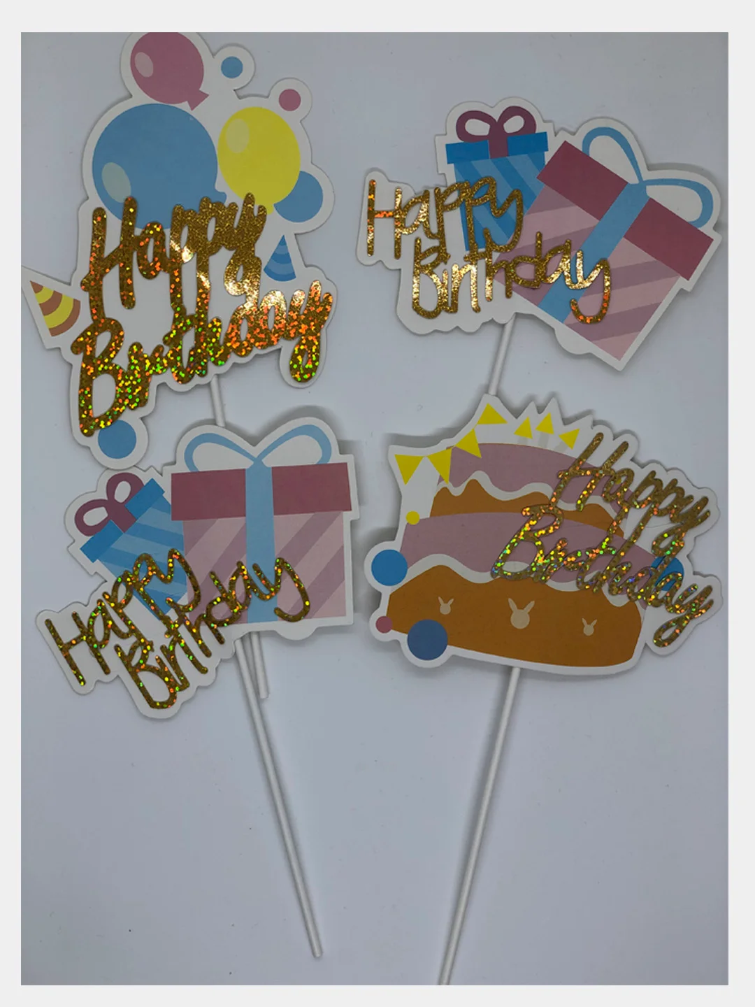 Топпер для украшения торта "Happy Birthday"