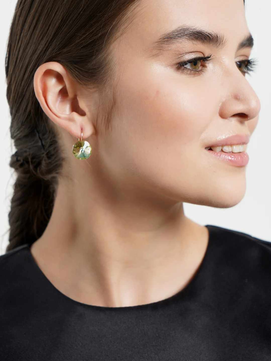 Лесной зеленый серьги Xuping, серьги Swarovski, серьги Сваровски,серьги с кристаллами