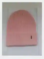 Розовый шапка женская весенняя  с отворотом, в мелкий рубчик / шапка бини /шапка теплая