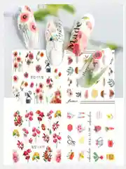 Голубой наклейки для дизайна  ногтей / Наклейки водные для маникюра (10 видов)