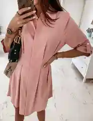 Розовый рубашка платье LaFemme