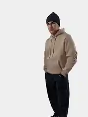 Бежевый худи на флисе