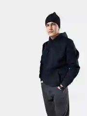 Черный худи на флисе