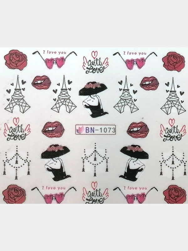 Наклейки для ногтей, слайдеры, стикеры, для ногтей (водные) - Style girl BN1073