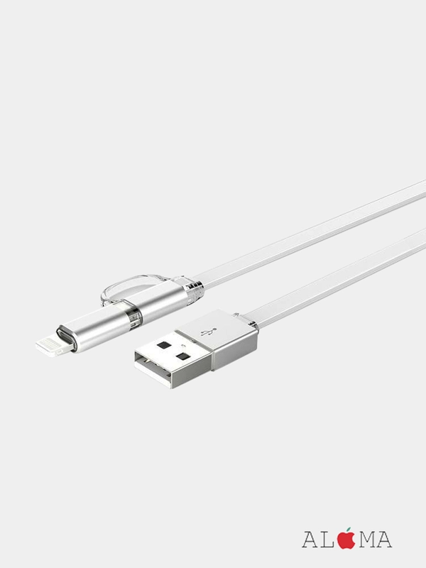 Кабель 2в1 LDNIO LC84, Apple Lightning+Micro-USB Айфон андроид iPhone Android