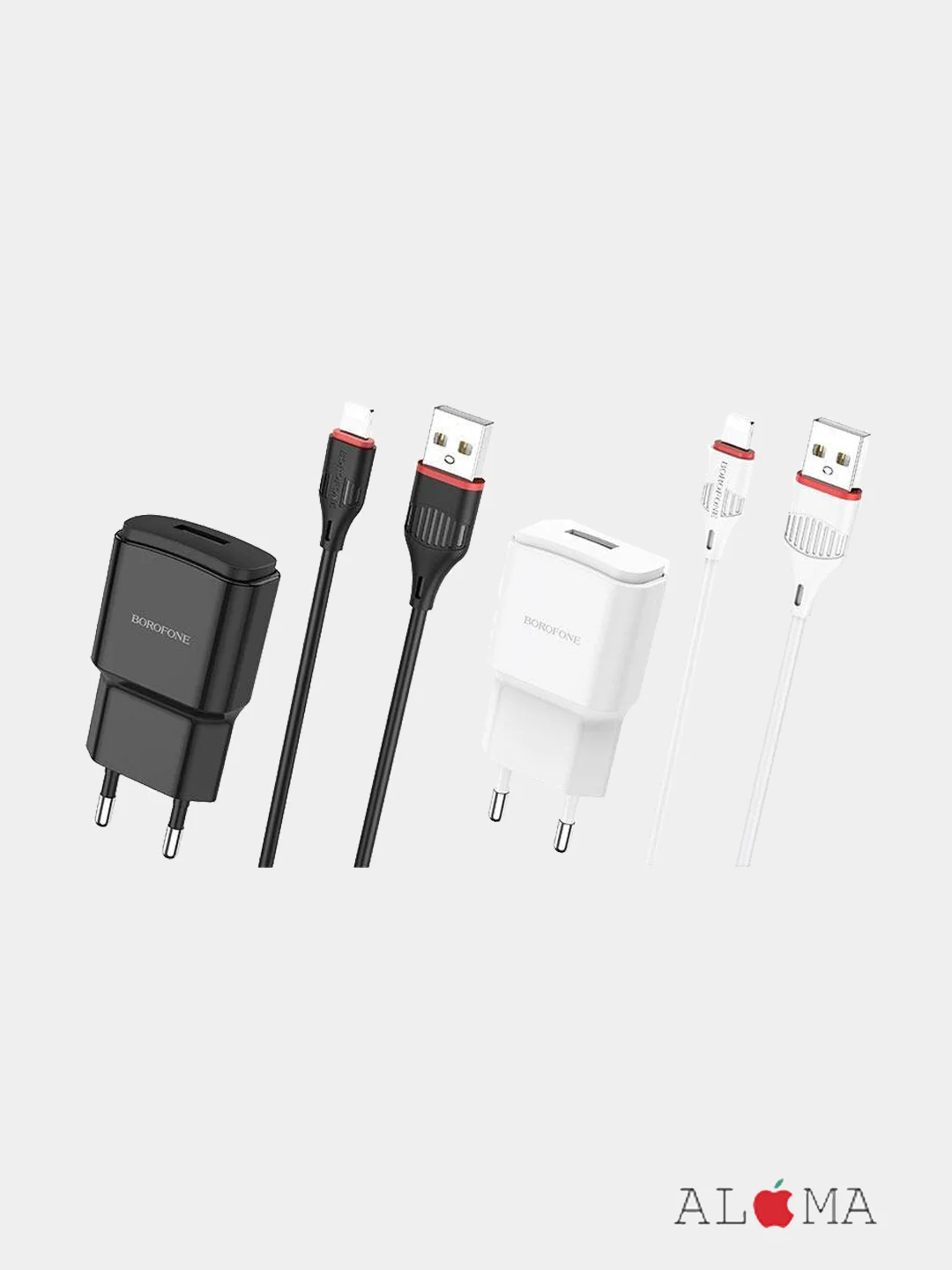 Зарядное устройство Borofone BA48A Orion с кабелем Lightning, 2.1A