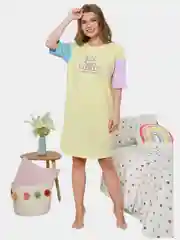 Желтый туника женская с коротким рукавом