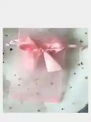 Розовый подарочный мешочек с бантом
