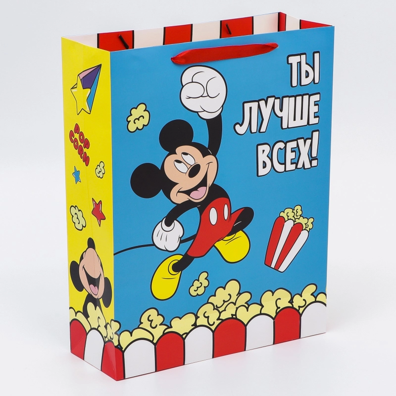 Пакет подарочный Микки Маус "Поздравляю!", 31 х 40 х 11,5 см