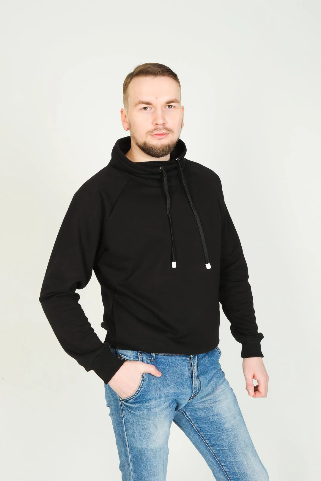 Черный milena21 Толстовка мужская, тёплая