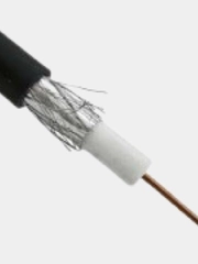 Кабель RG-6U 75Ом омедненный черный (отрезок 10 метров)